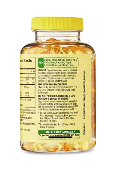 Fish Oil 1000 mg 120 Count Omega-3 Softgels T68412
