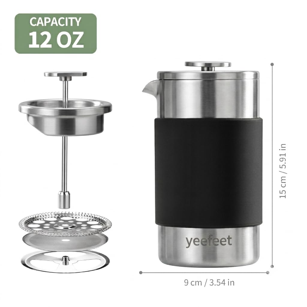 12 oz Stainless Steel French Press X545
