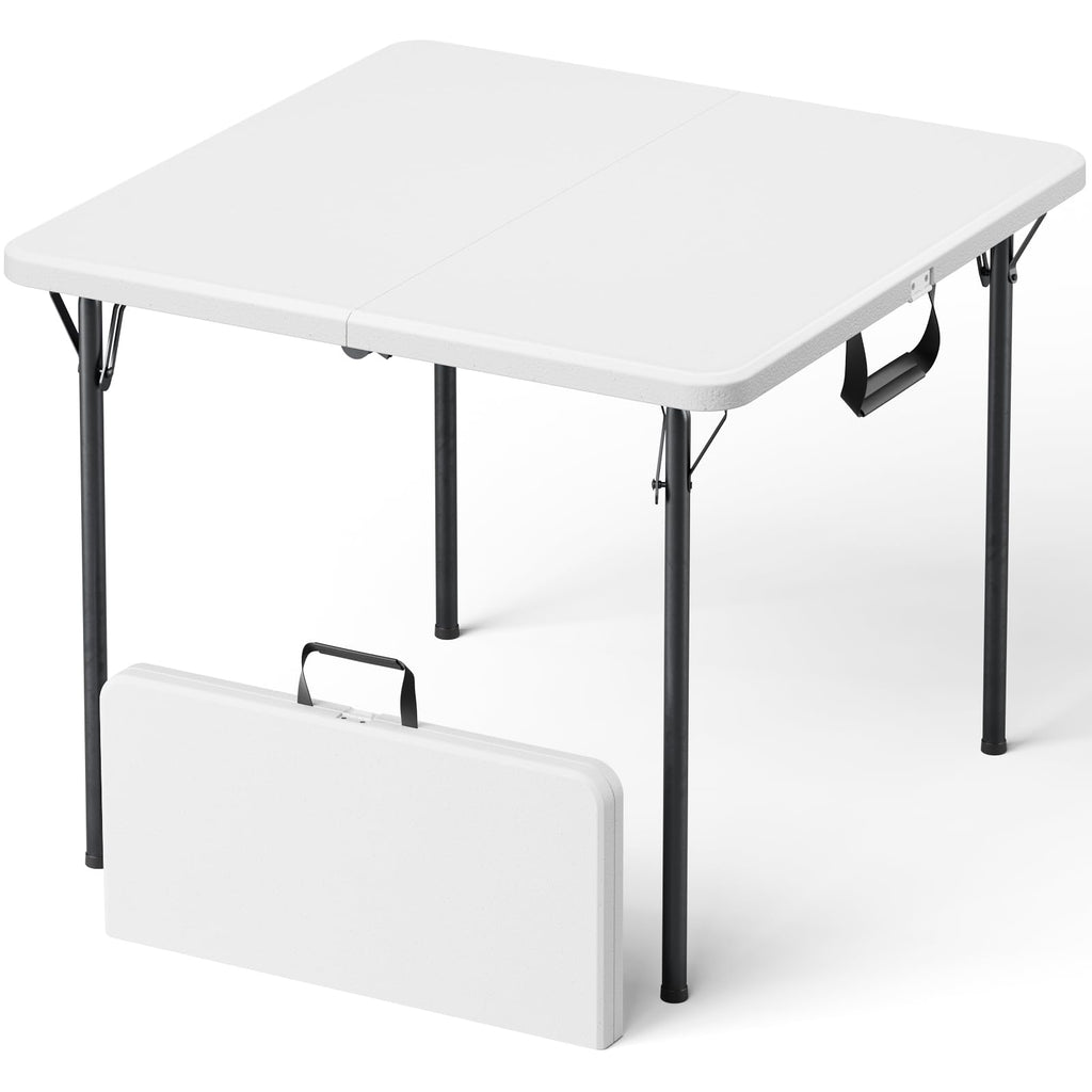 Folding Table, 36 Inch Square Foldable Card Table with Carrying Handle Y195