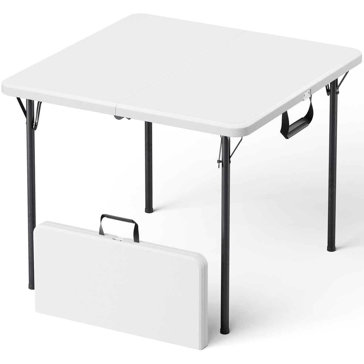 Folding Table, 36 Inch Square Foldable Card Table with Carrying Handle Y195
