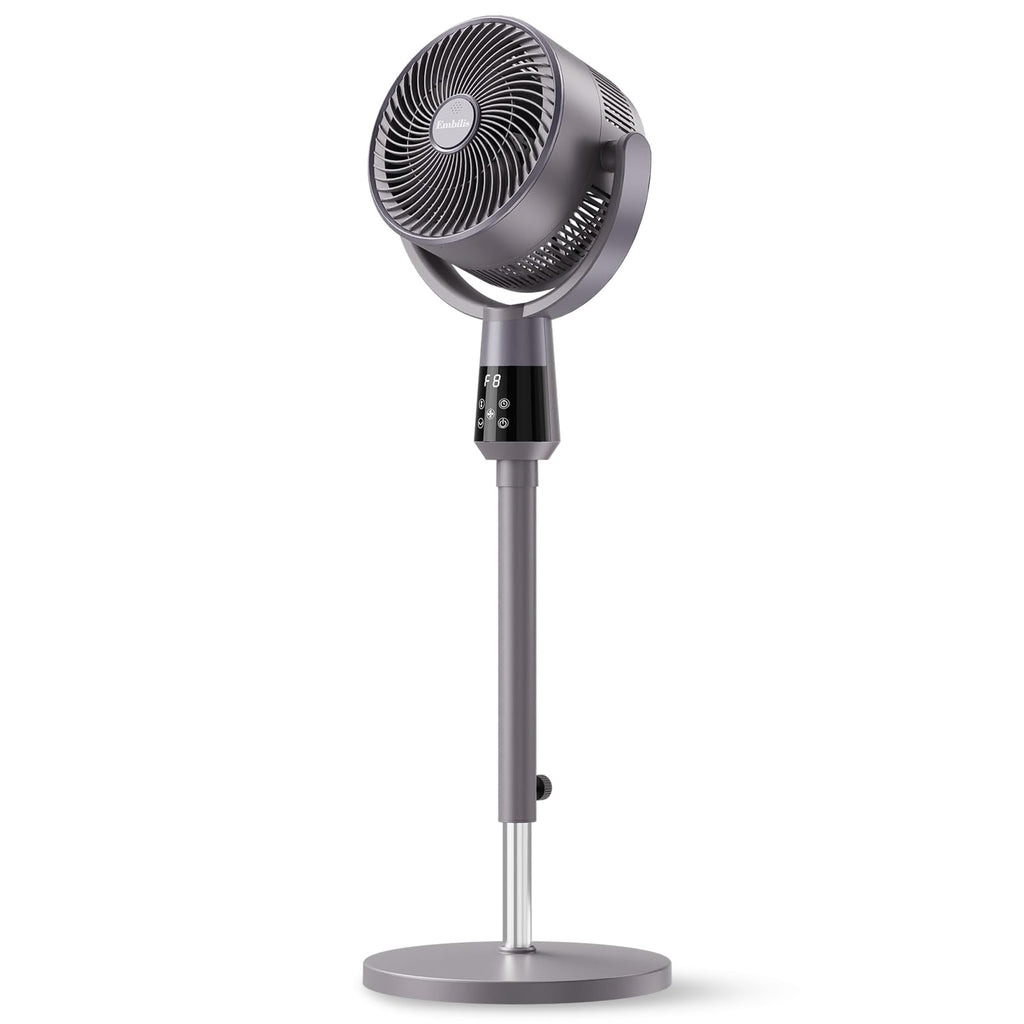 Oscillating Pedestal Fan, 25dB Standing Fan with 8 Speeds, 12H Timer, 36-45'' Adjustable Height, Remote Control Y823449