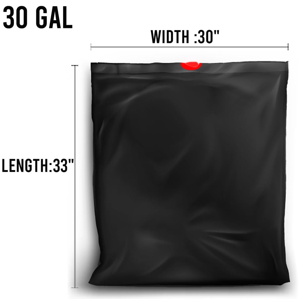 30 Gallon Drawstring Trash Bags, 150 Count Black Heavy Duty P4171