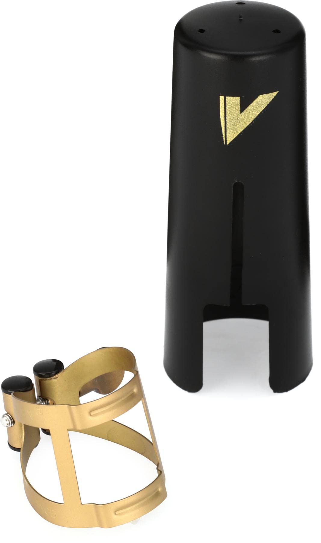 Alto Saxophone Ligature and Plastic Cap Aged Gold Finish Q21357