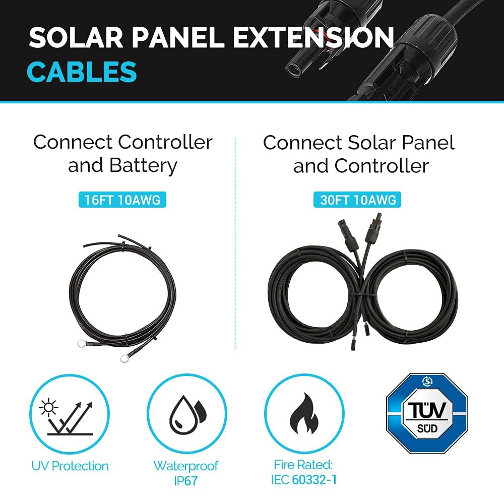 400W 12V Monocrystalline Solar Panel Kit with 30A PWM Charge Controller C3385