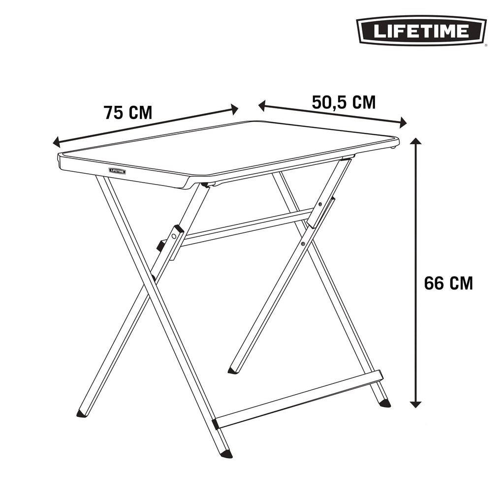 Small Folding Table, Portable Plastic Black 30 Inch N18127