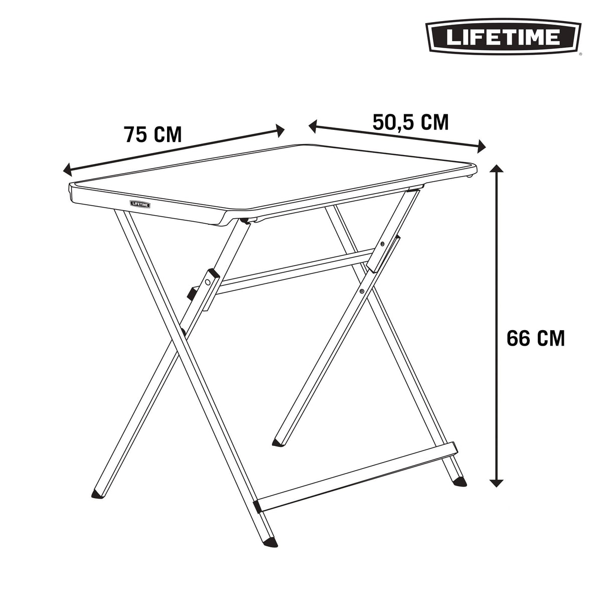 Small Folding Table, Portable Plastic Black 30 Inch N18127
