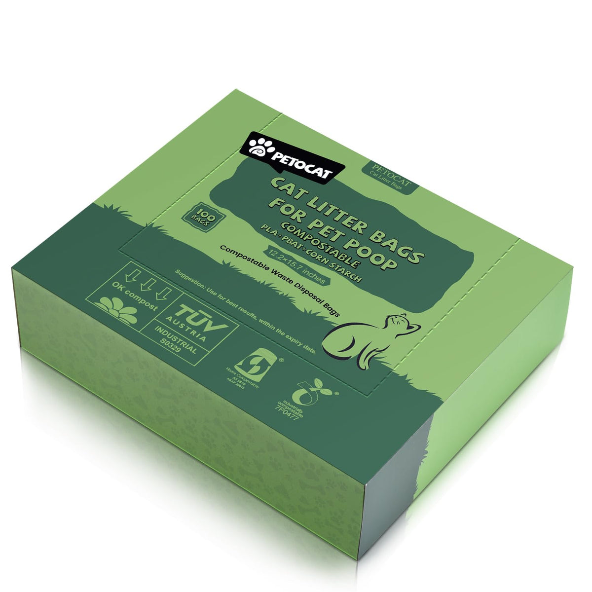Biodegradable Unscented Cat Litter Bags 100 Count W174071