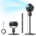 Compact Misting Pedestal Fan with Magnetic Mister, Quiet Air Circulator Standing Fan, 16-34" Adj. Height, 70°Auto-Oscillation, 3 Speeds F5091