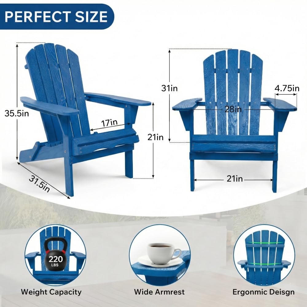 Folding Solid Cedar Wood Adirondack Chair G44020