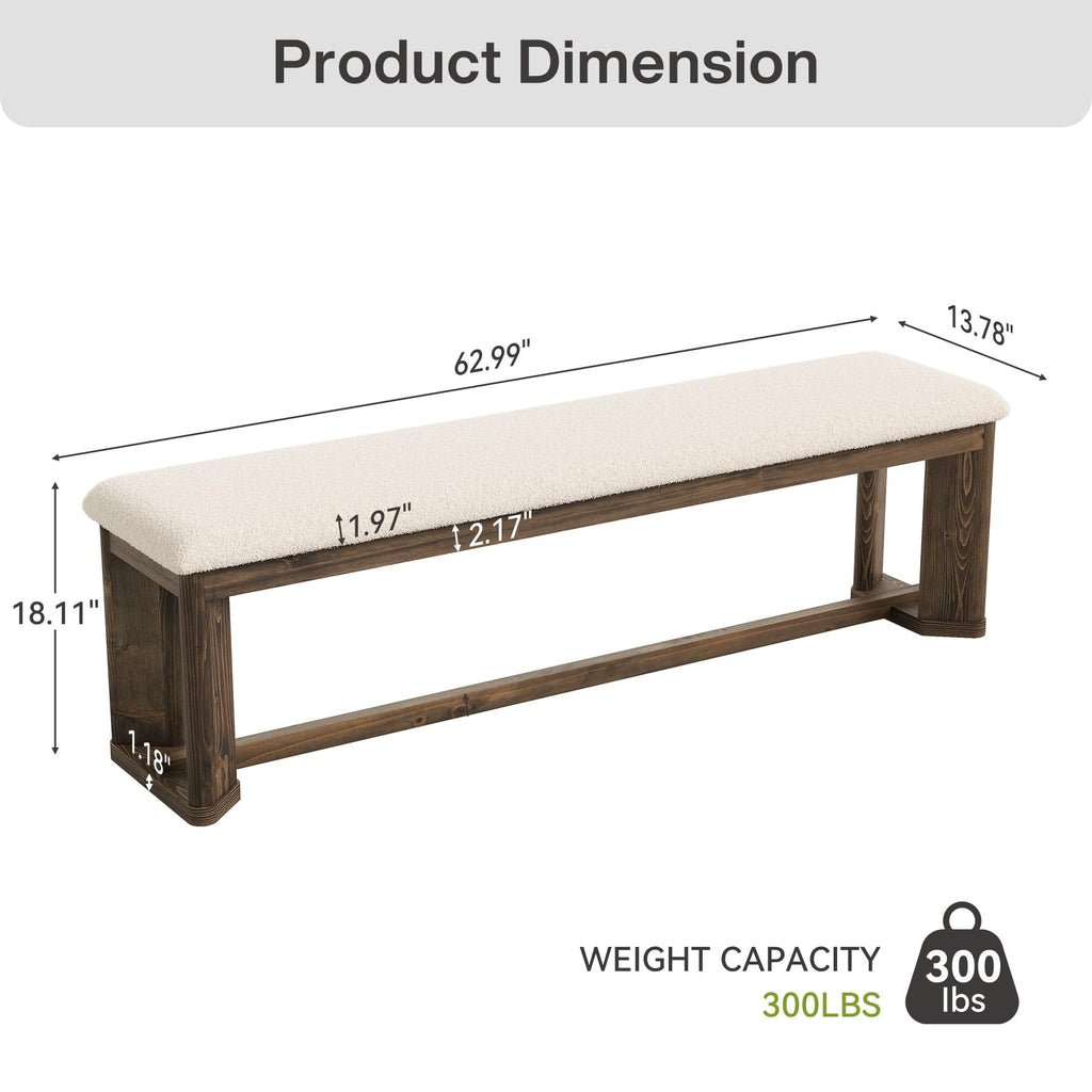 Upholstered Bench with Cushion T7360
