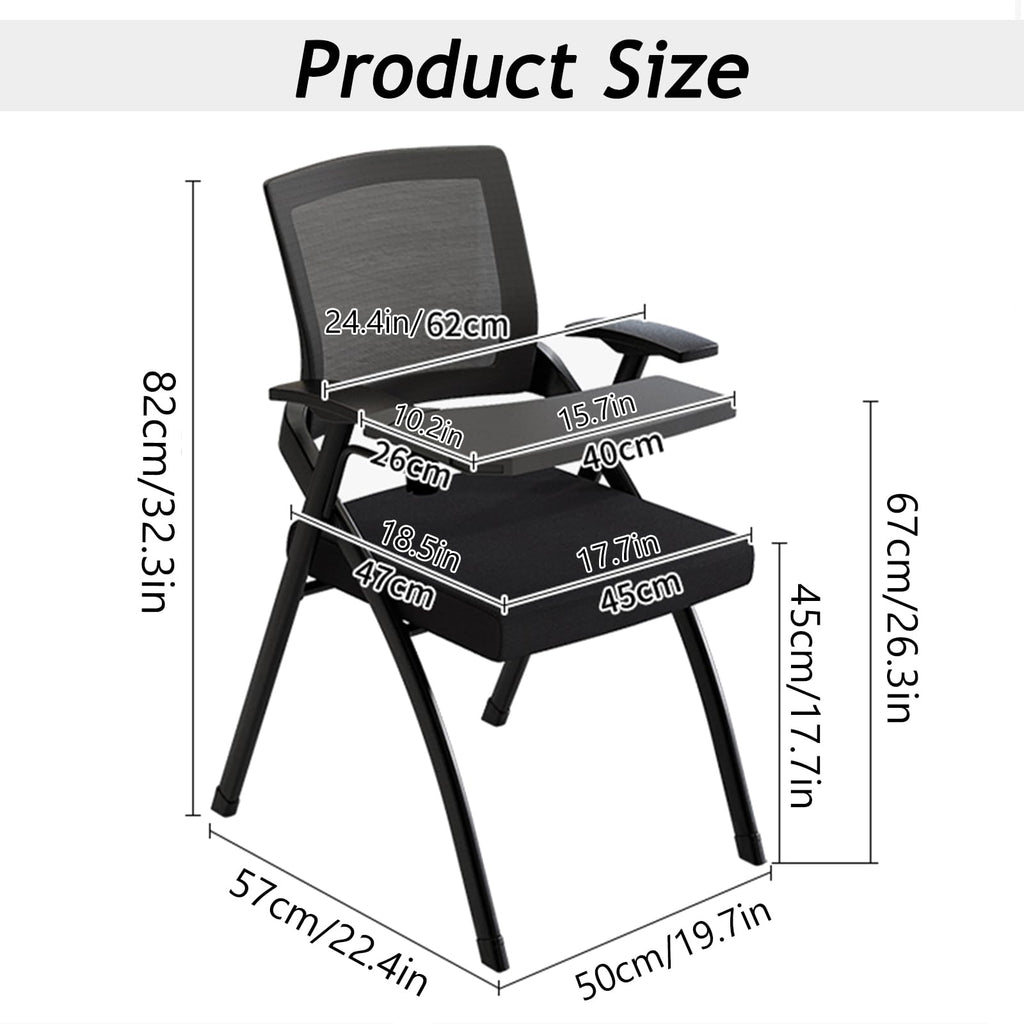 Foldable Mesh Office Chair with Back Armrest, 4pcs, Orange N3442