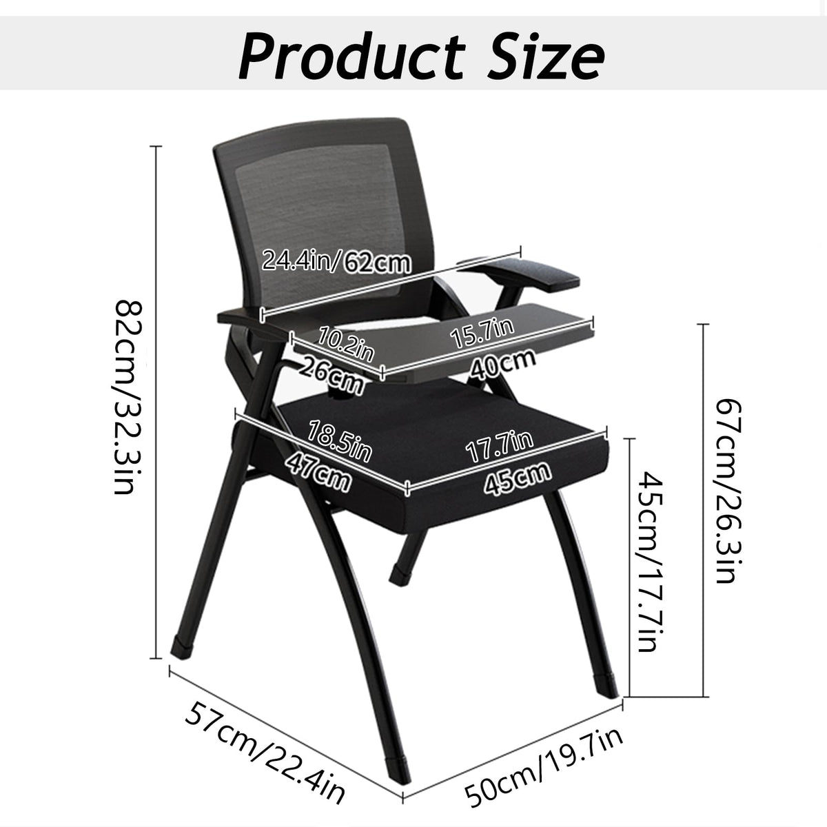 Foldable Mesh Office Chair with Back Armrest, 4pcs, Orange N3442