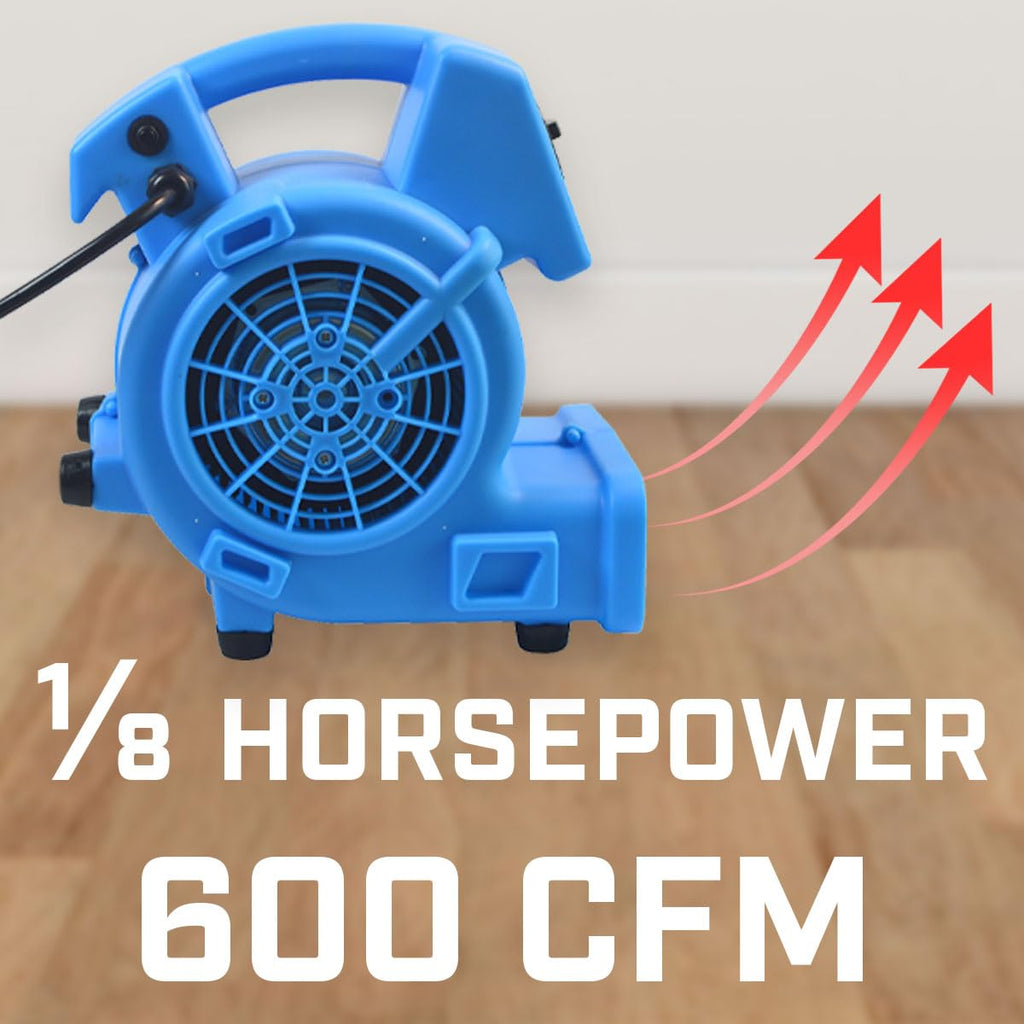 1/8 HP 600 CFM Air Mover Carpet Dryer Floor Fan I346