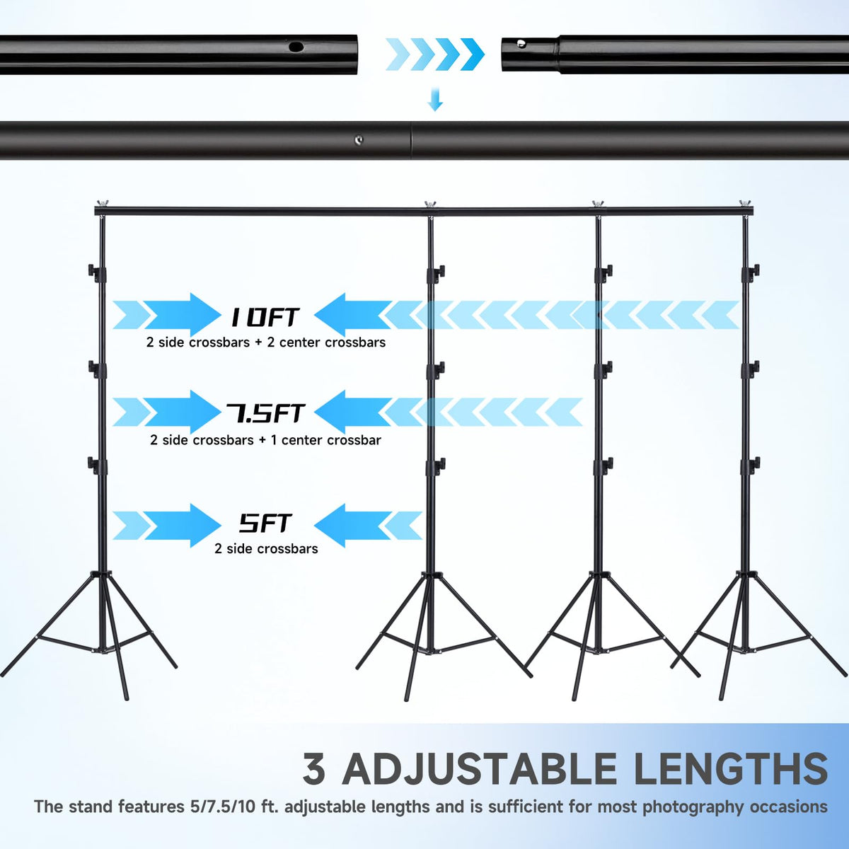 8x10ft Adjustable Backdrop Stand Kit with Carrying Case P434