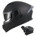 Full Face Flip Up Matte Black Motorcycle Helmet N7639