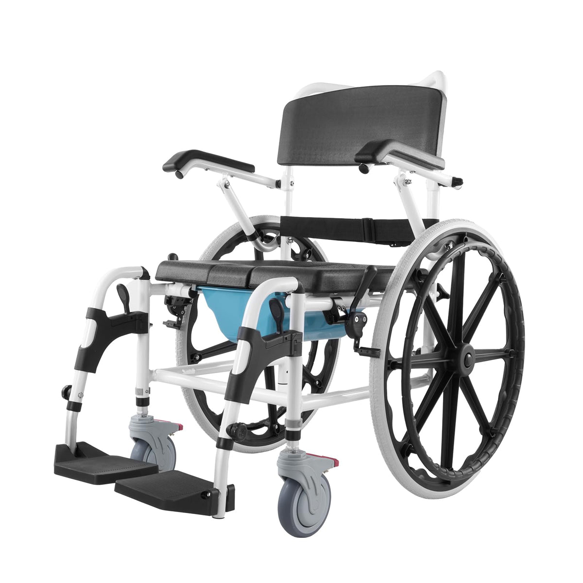 17.5in Adjustable Aluminum Shower Wheelchair with Brake A70011