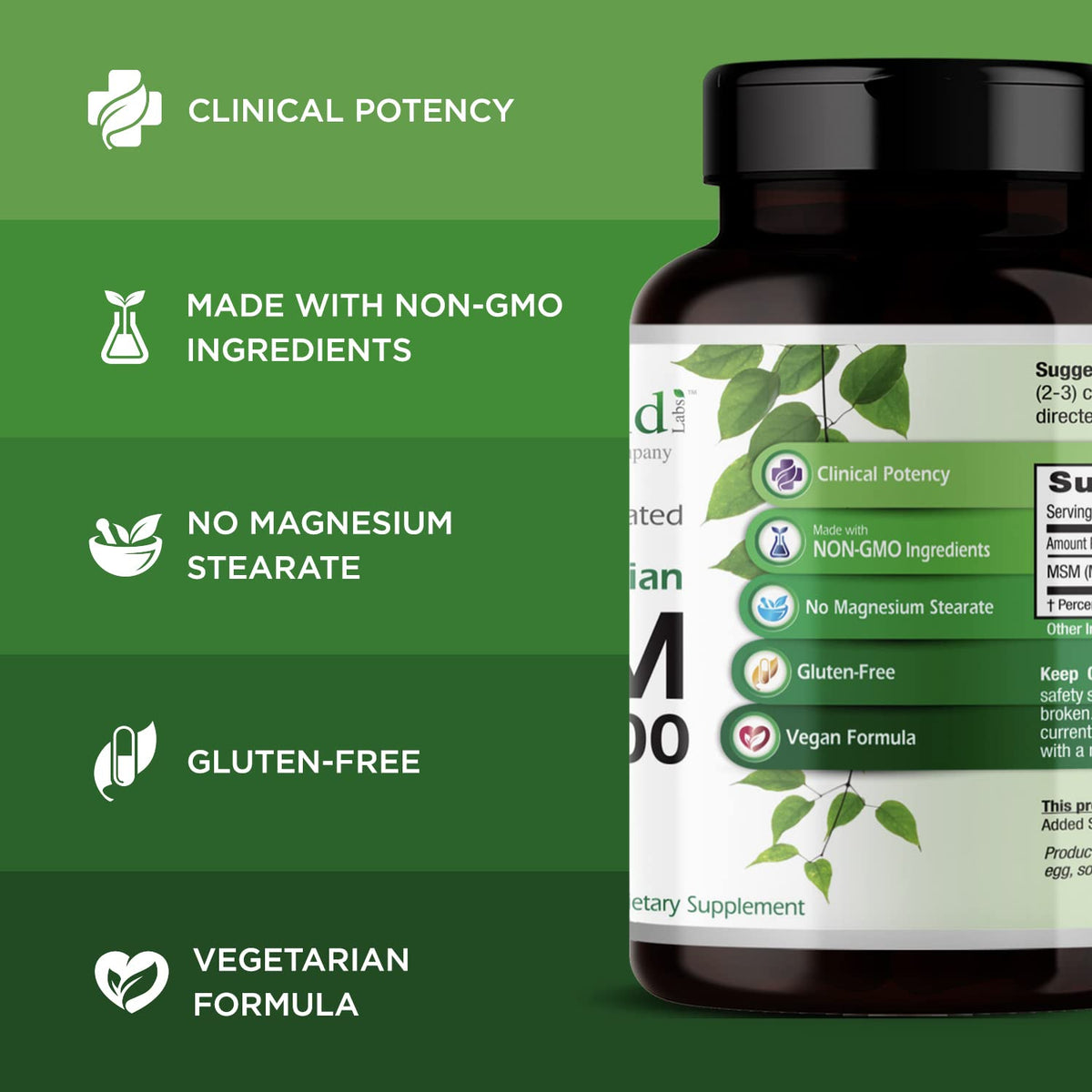 MSM 1000mg 200 Vegetable Capsules T45825