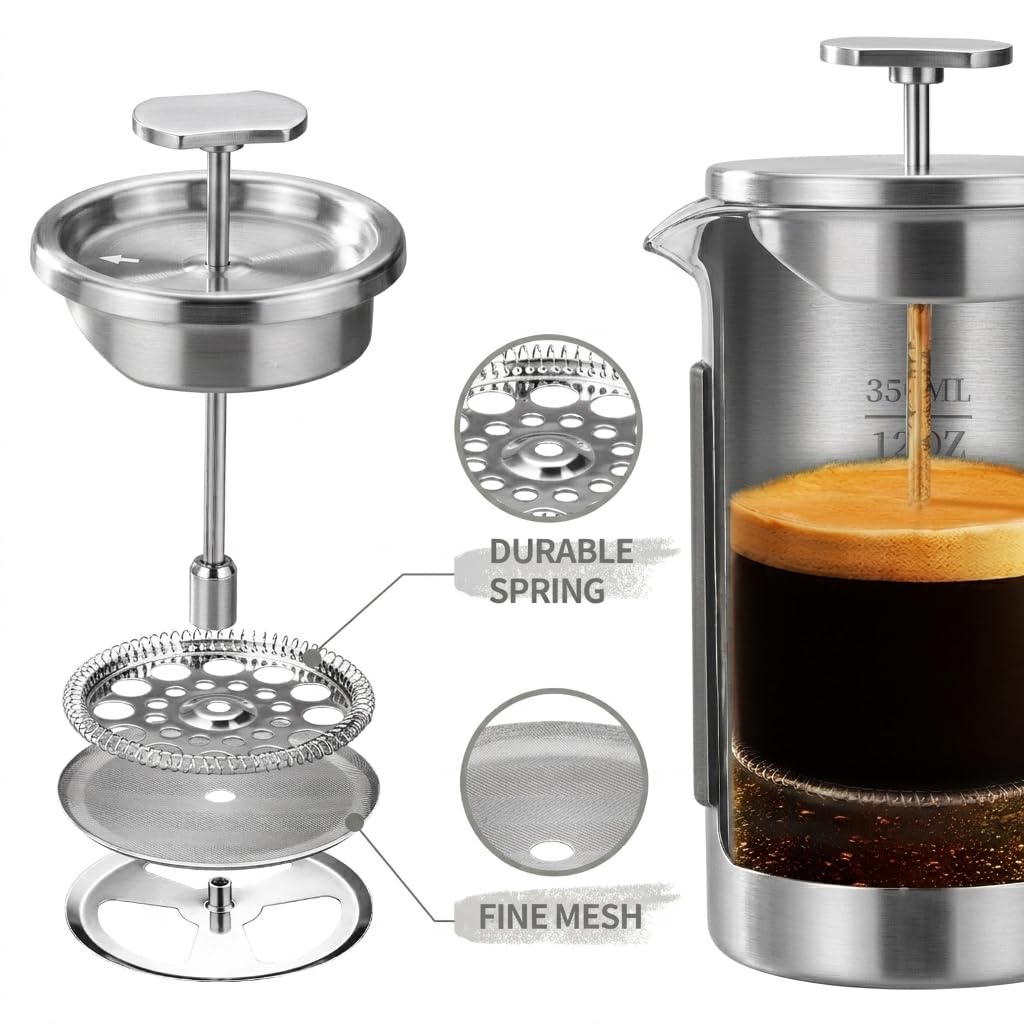 12 oz Stainless Steel French Press X545