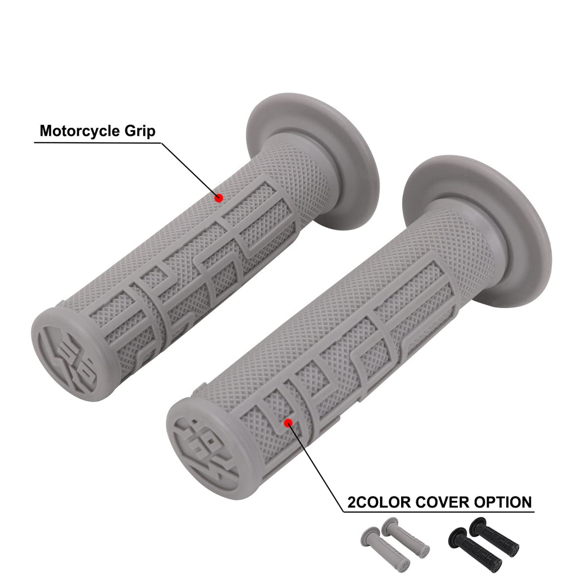 Gray Handlebar Grips T669