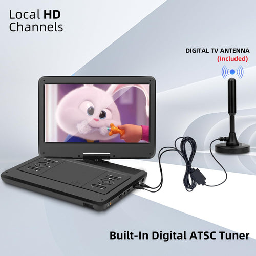 16.5" Portable TV/DVD Player Combo with 14.0" HD Swivel Screen A2136
