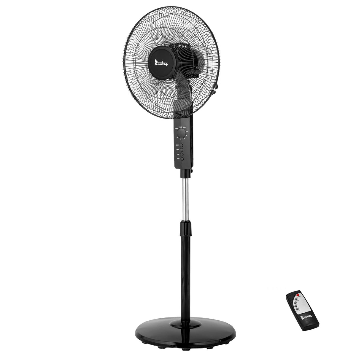 16 inch Oscillating Pedestal Fan with Remote Control, Black H357048