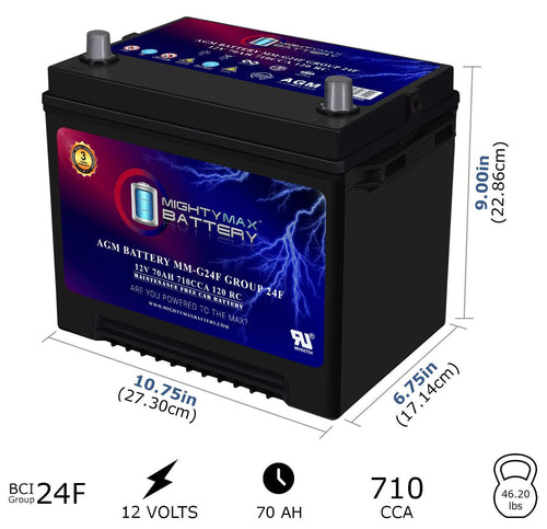 12V 70Ah AGM Replacement Battery Y93187