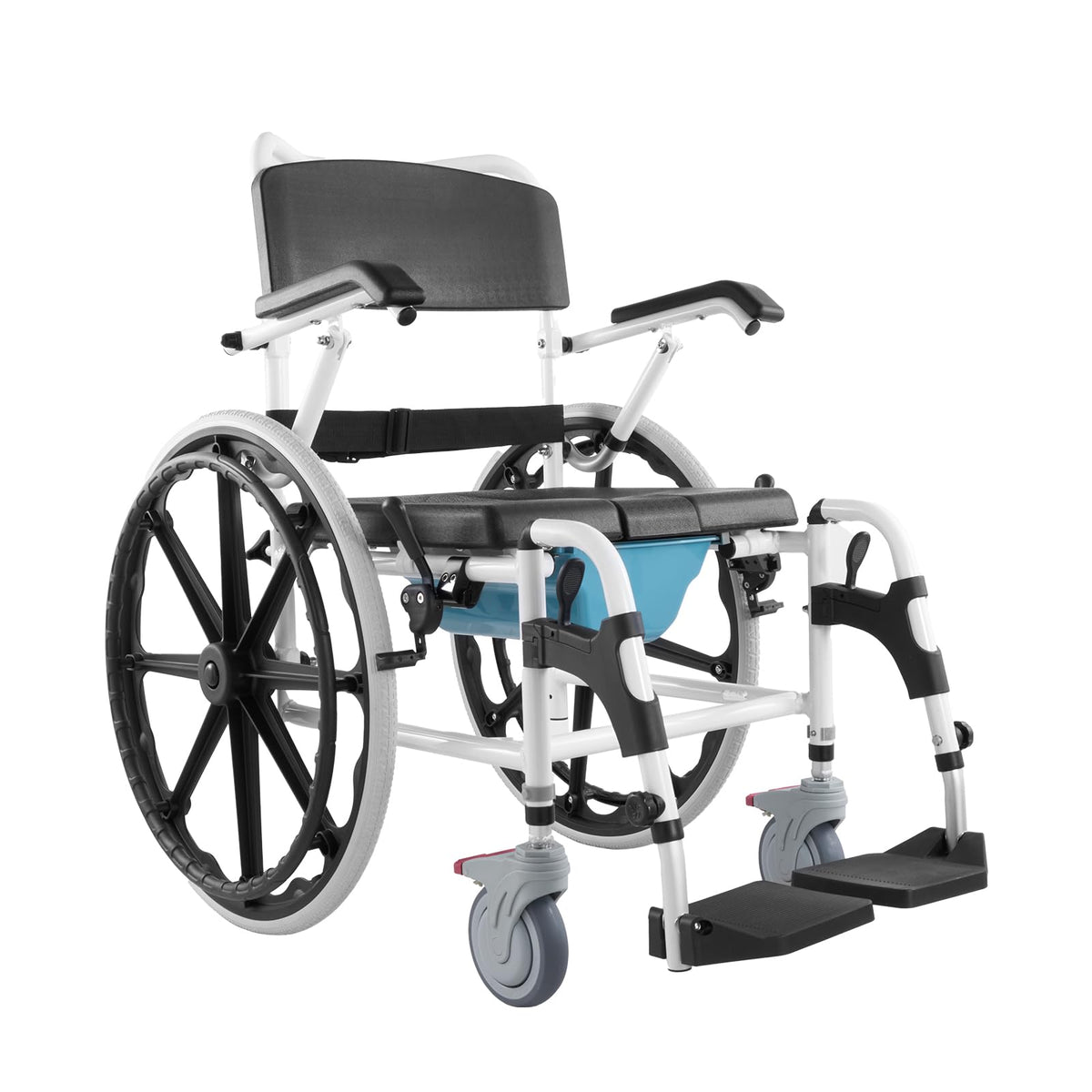 17.5in Adjustable Aluminum Shower Wheelchair with Brake A70011