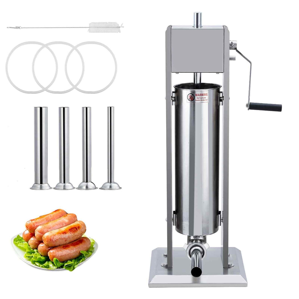 Manual Stainless Steel Sausage Stuffer with 4 Stuffing Tubes L865