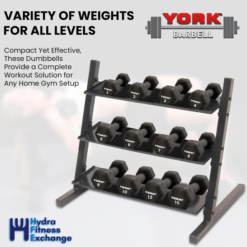 Neoprene Hexagon Dumbbells with Cast Ergo Handle, 5lb Pack of 2 Y43029