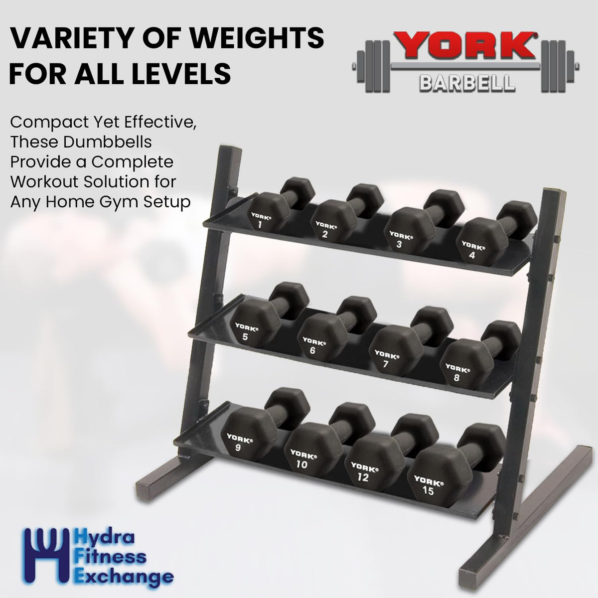 Neoprene Hexagon Dumbbells with Cast Ergo Handle, 5lb Pack of 2 Y43029