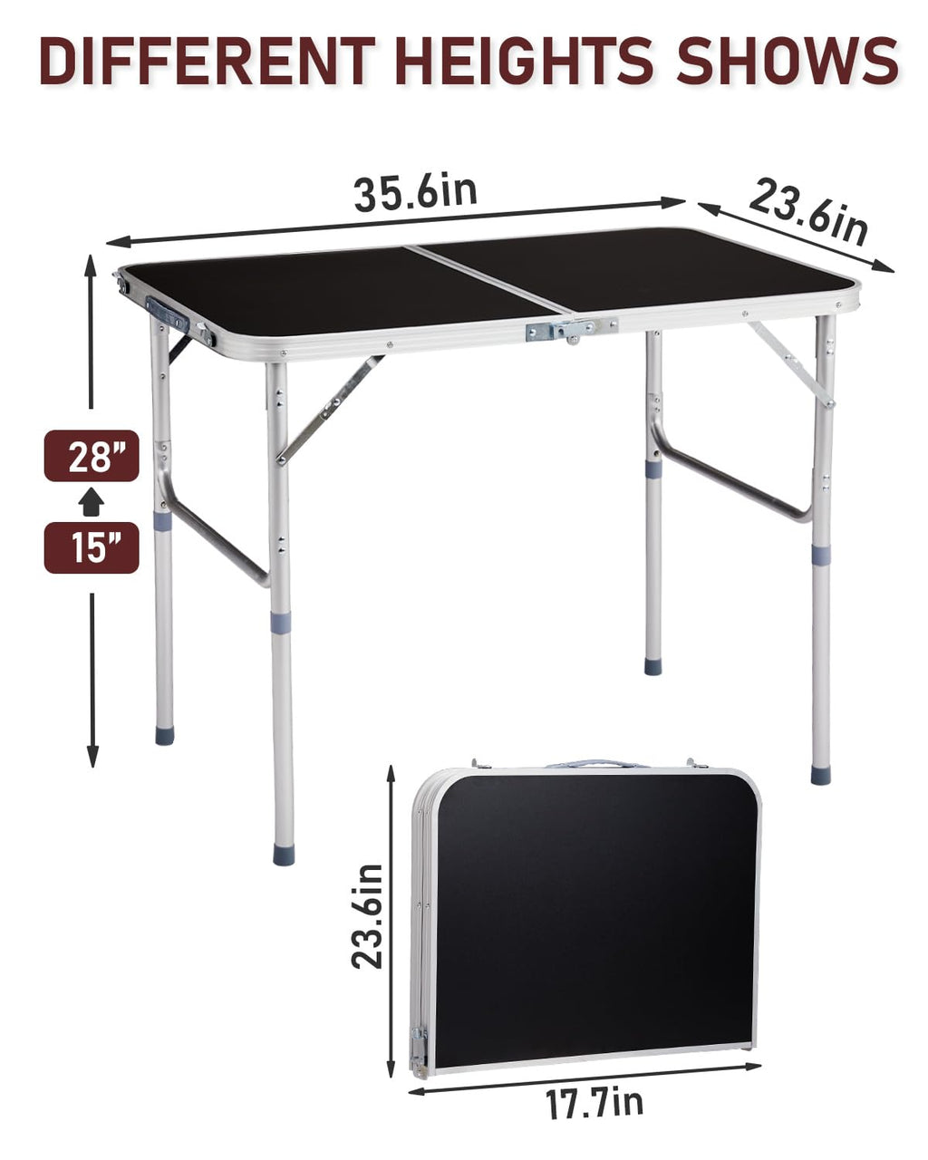 Portable Folding Camping Table Black V3534