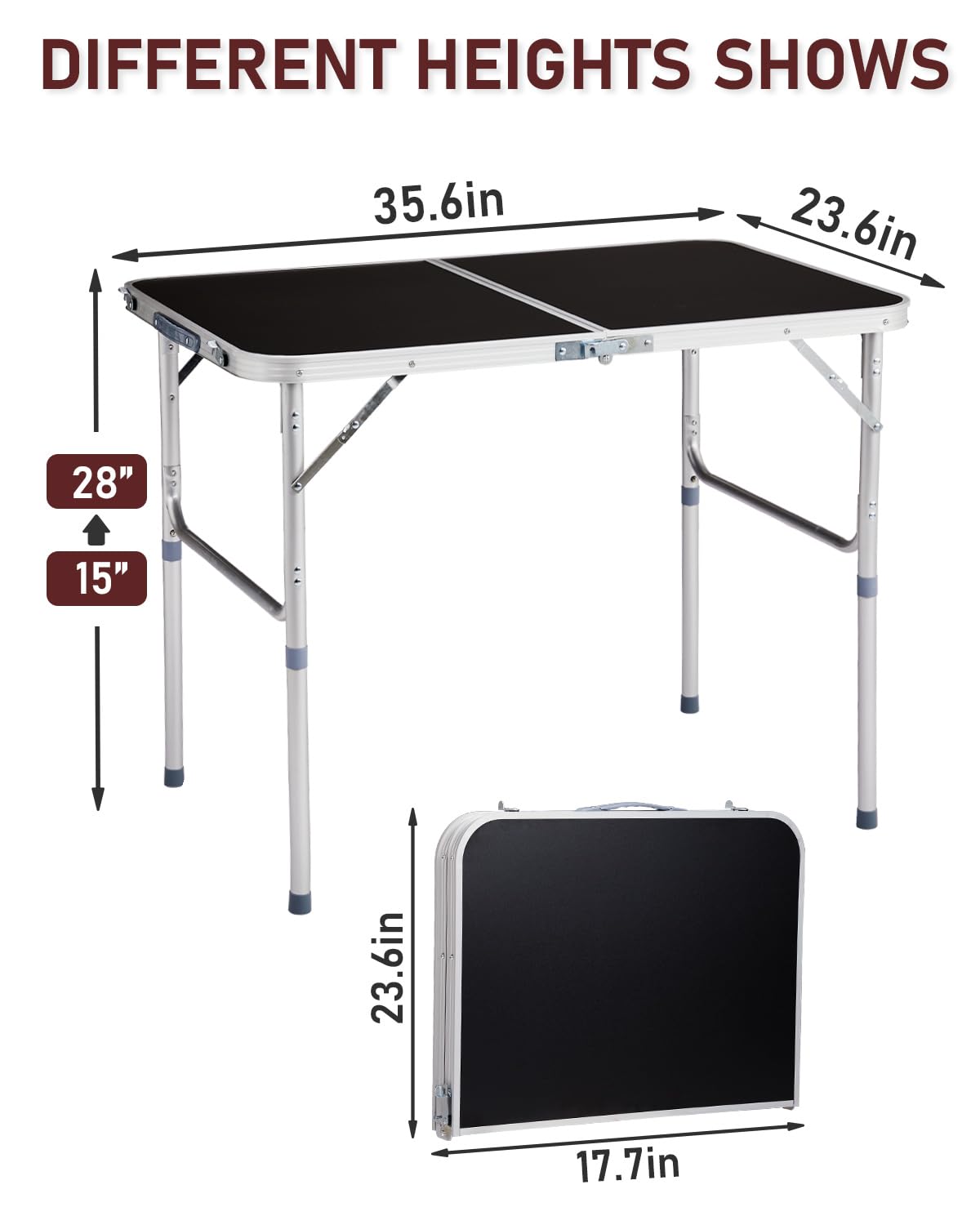 Portable Folding Camping Table Black V3534