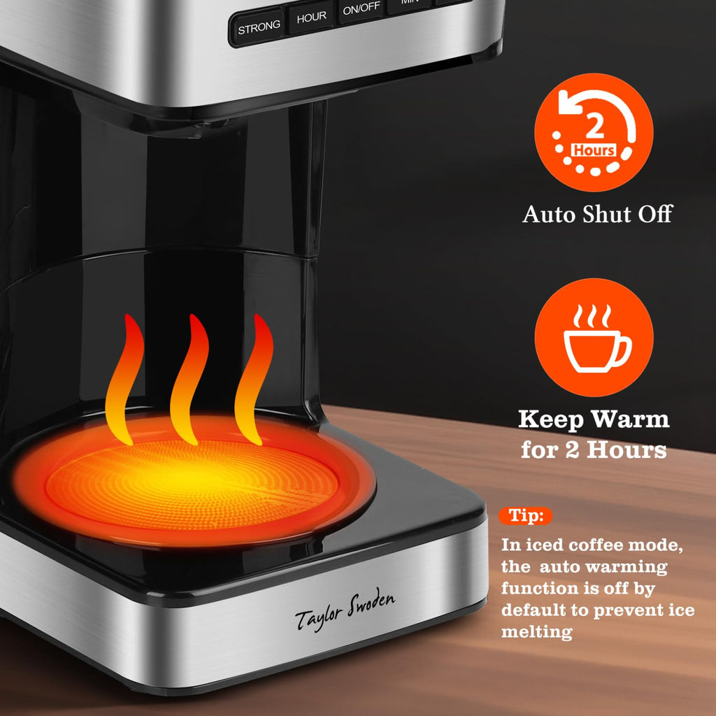 Programmable Coffee Maker 12 Cup, Black & Stainless Steel I331