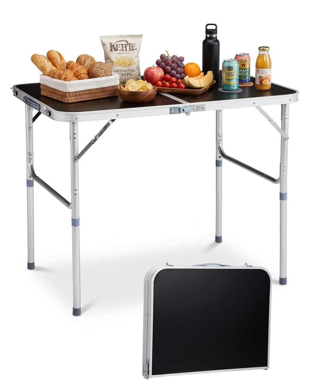Portable Folding Camping Table Black V3534