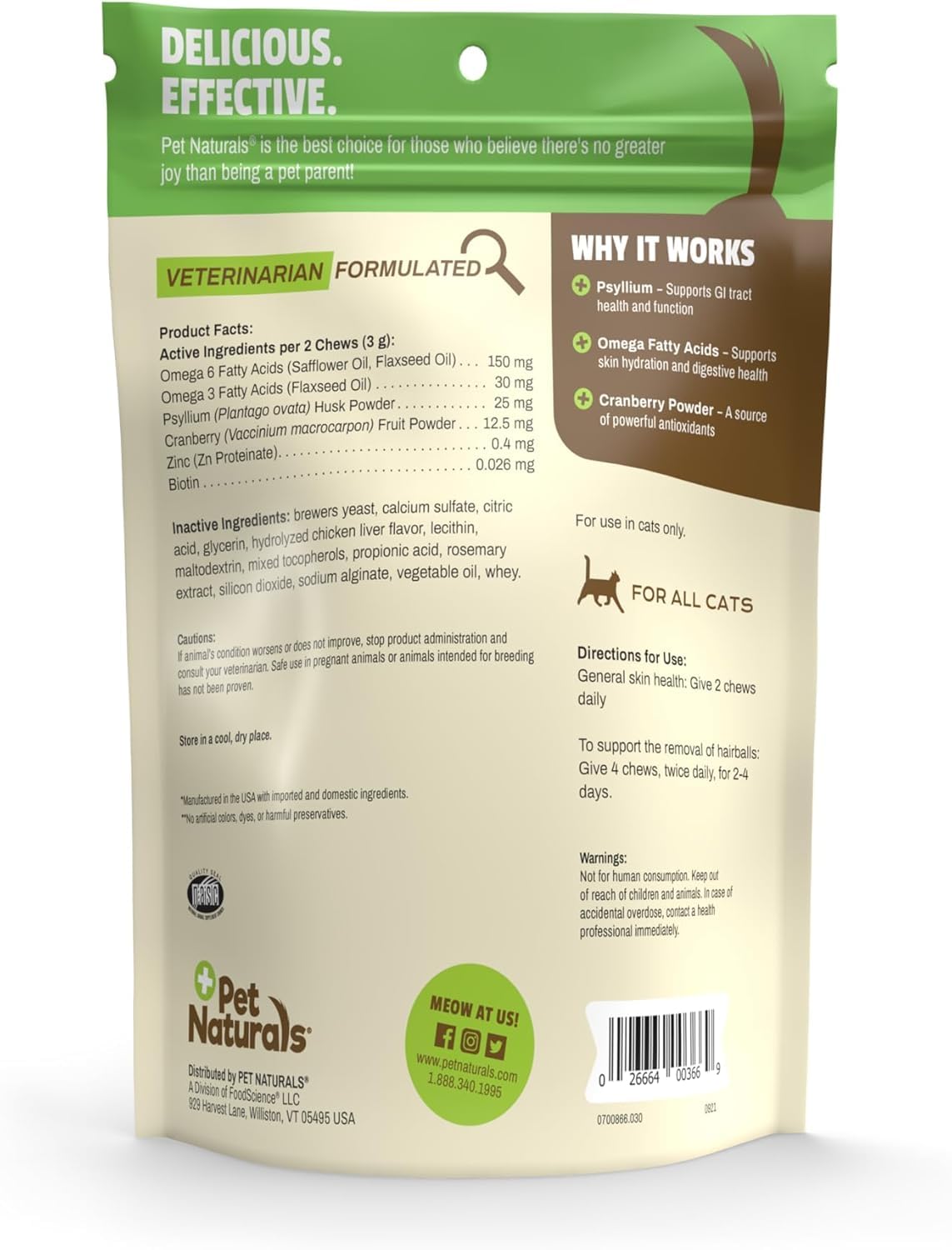 Chicken Liver Hairball Relief Soft Chews for Cats 30 Count Z259