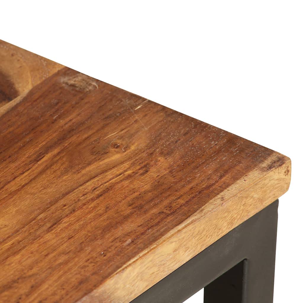 Brown Set of 2 Solid Sheesham Wood Rectangular Nesting Coffee Table Y6602
