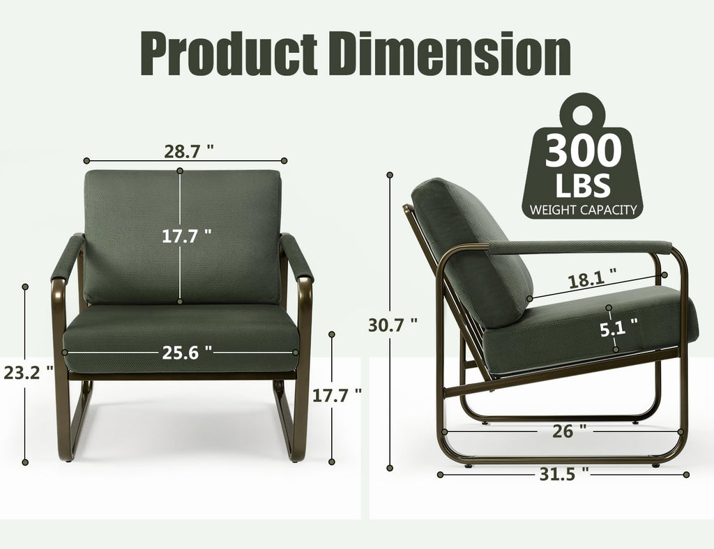Set of 2 Green Fabric Accent Chair G412511