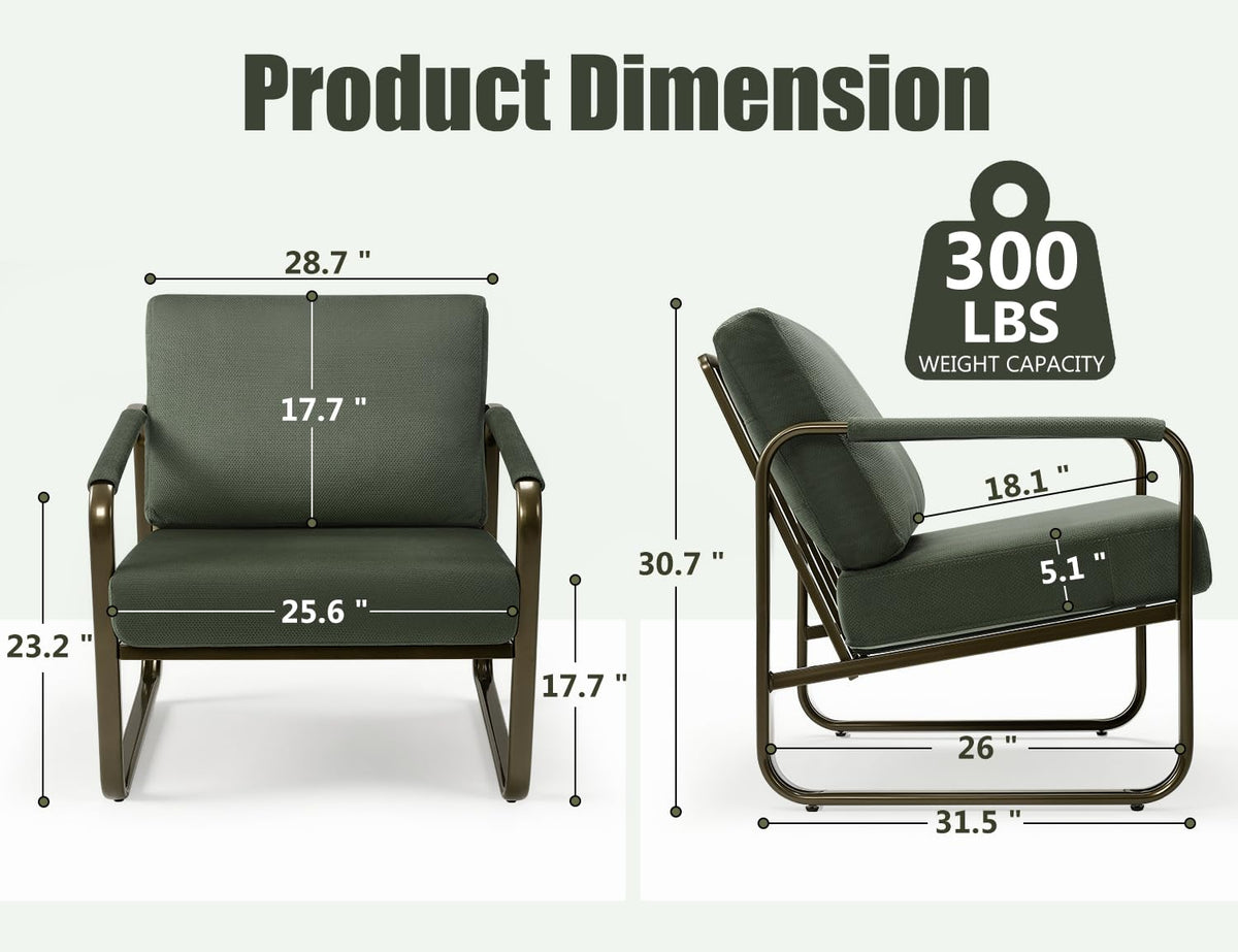Set of 2 Green Fabric Accent Chair G412511
