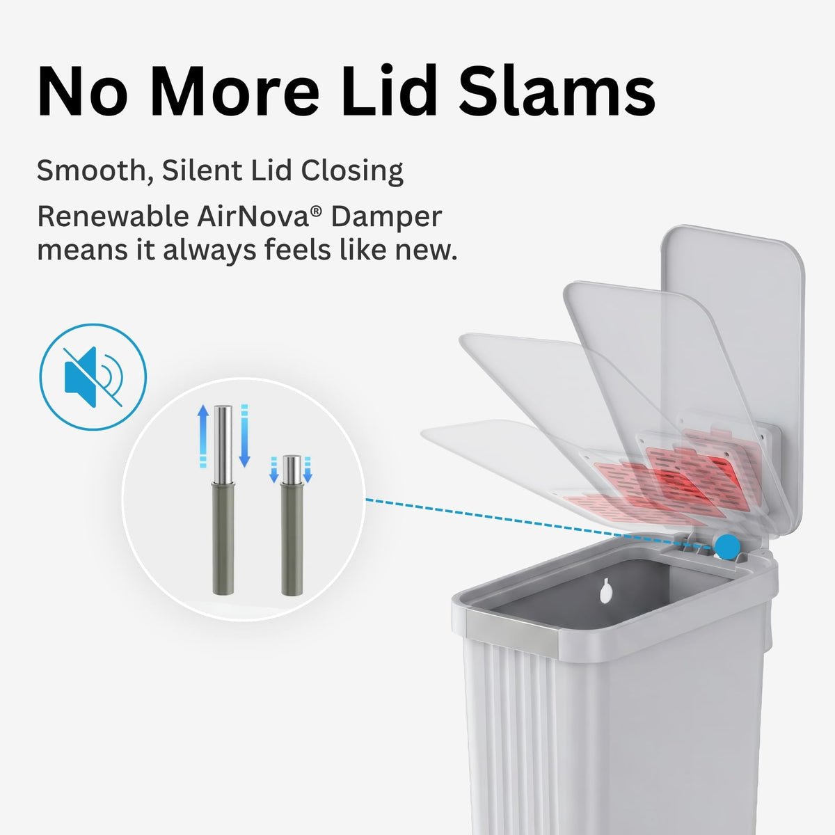 50 L Slim Step Pedal Kitchen Trash Can with Odor Filter A667