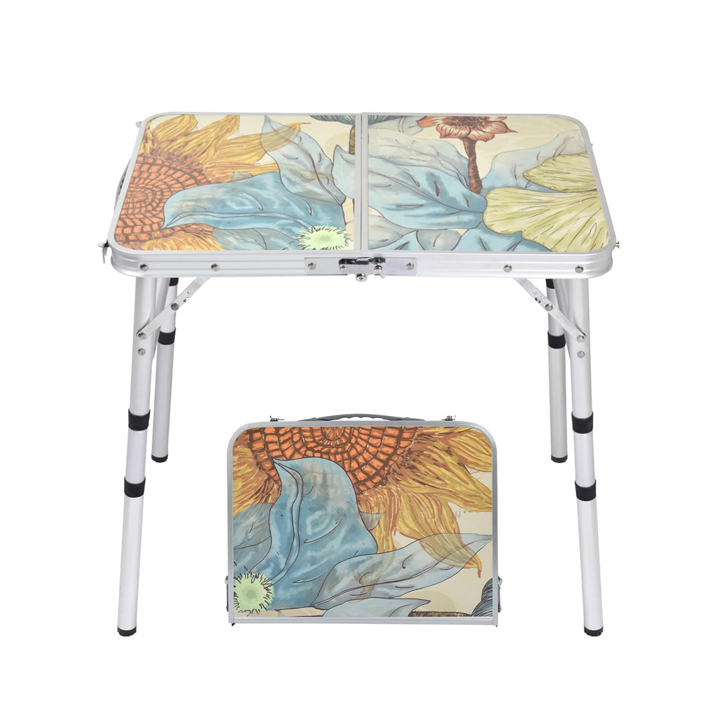 Small Folding Camping Table Aluminum 3 Adjustable Heights C131