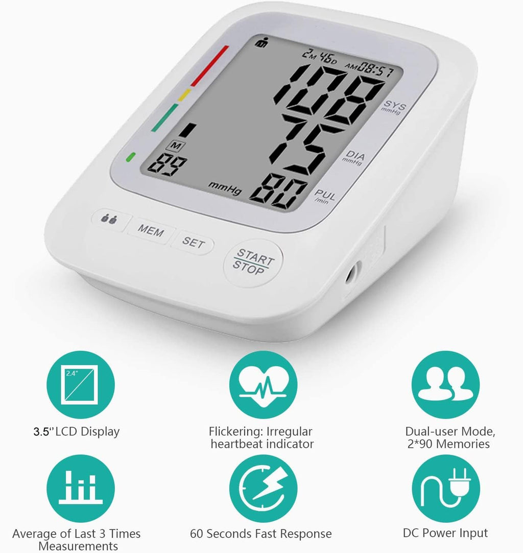 Upper Arm Automatic Digital Blood Pressure Monitor Large Cuff A12238
