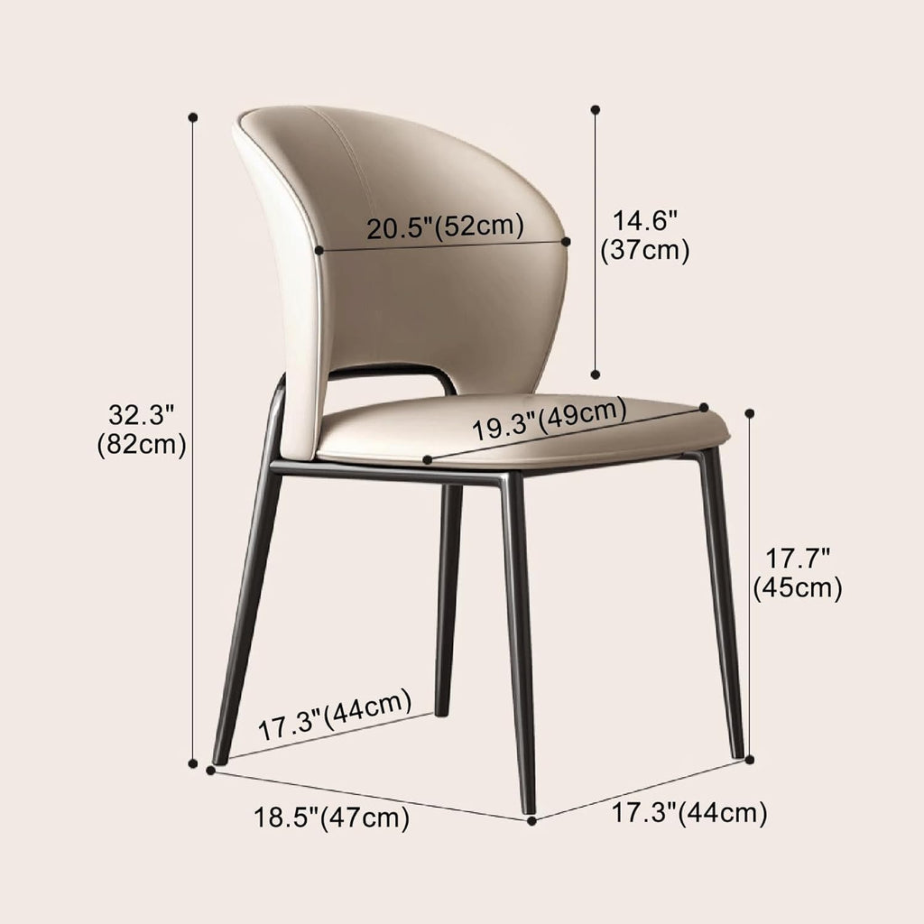 Black Faux Leather Dining Chairs with Metal Legs B1412