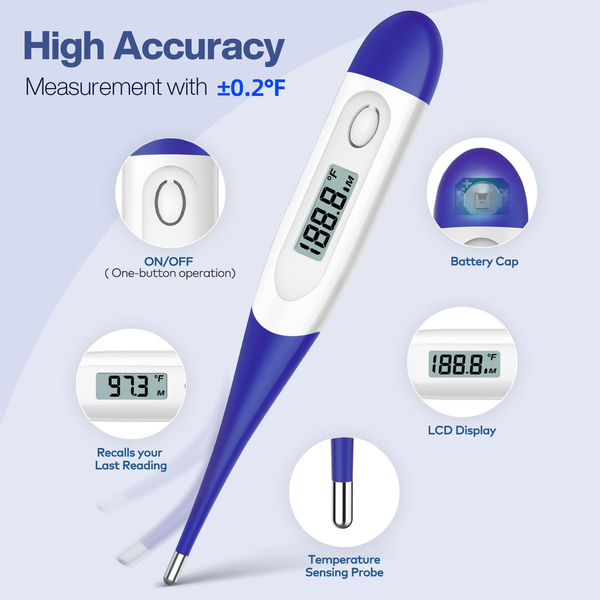 Digital Thermometer Dark Blue Z51986