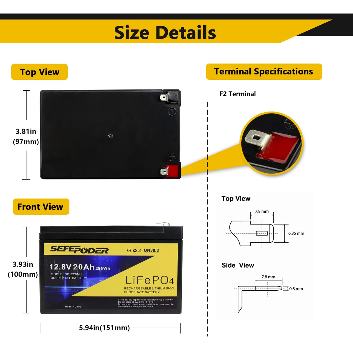 12V 20Ah Lithium LiFePO4 Deep Cycle Battery 2 Pack M966