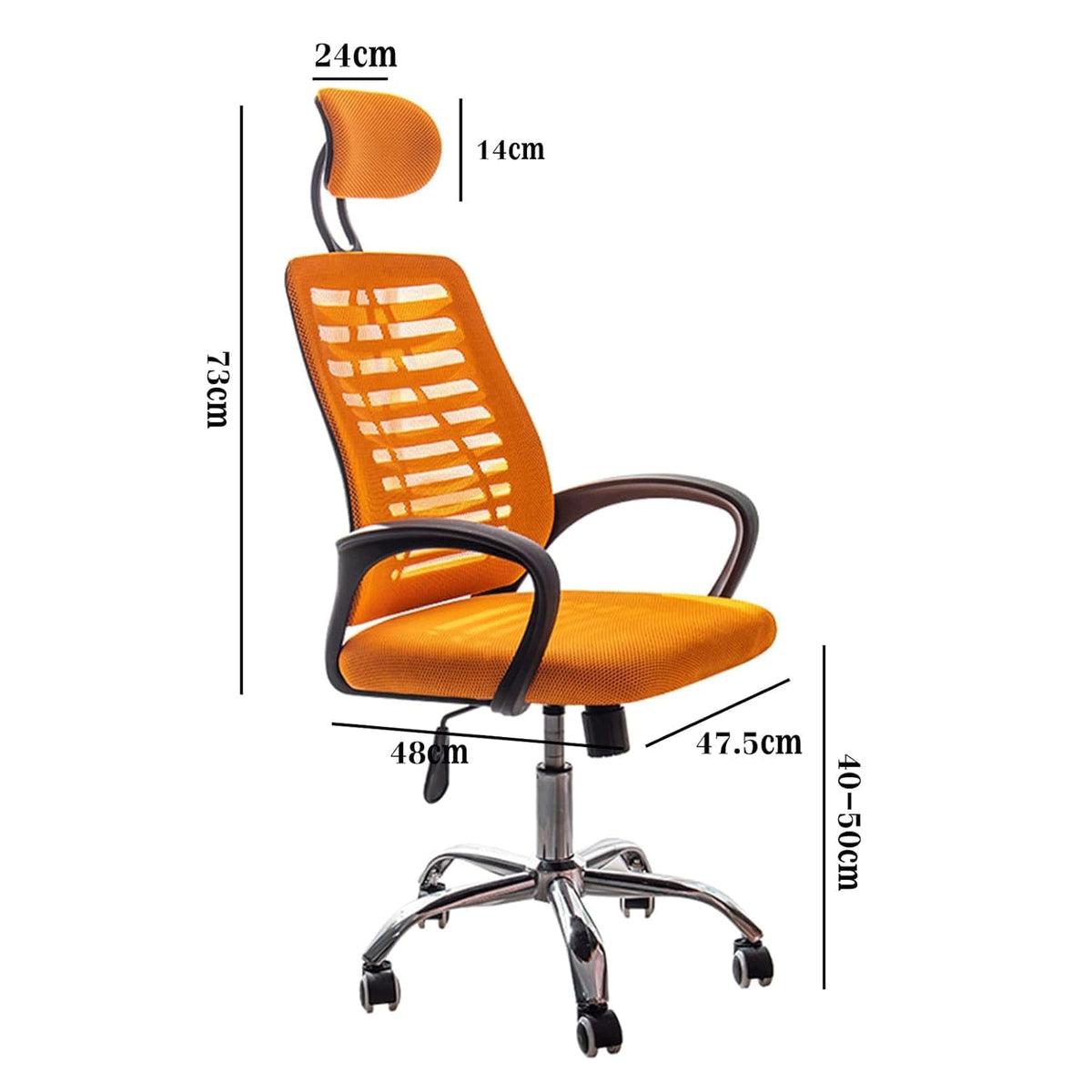 Ergonomic High Back Office Chair with Lumbar Support Orange Z600205