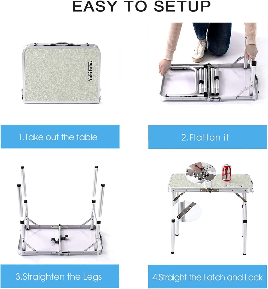 Adjustable Height Small Folding Camp Table B90842