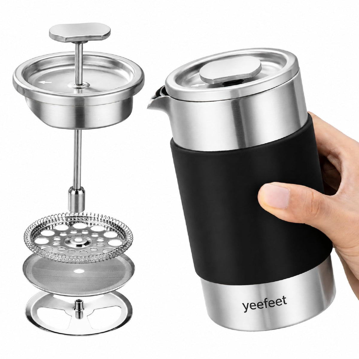 12 oz Stainless Steel French Press X545