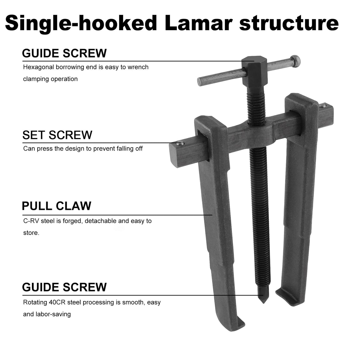 Adjustable Two Jaw Carbon Steel Bearing Puller 8 inch A684178
