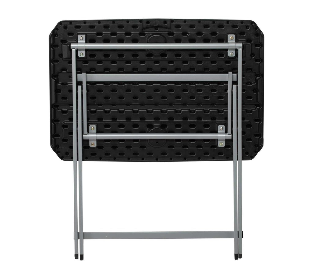 Small Folding Table, Portable Plastic Black 30 Inch N18127