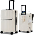 20-Inch Hardside Carry-On Luggage with Front Pocket, Ivory White D753108